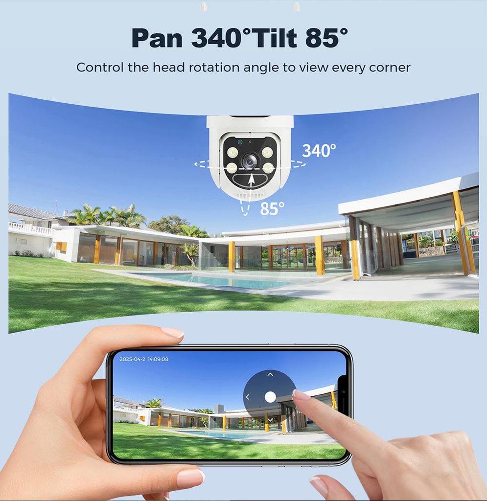Yoosee AOV4G Solar-Powered HD Night Vision Camera with 24/7 Recording and Smart AI Monitoring