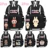 2Pcs/set Cute Cartoon Printed Backpack with Water Bottle Student Boy Girl Large Capacity Schoolbag Women Travel Bag Kid Gift