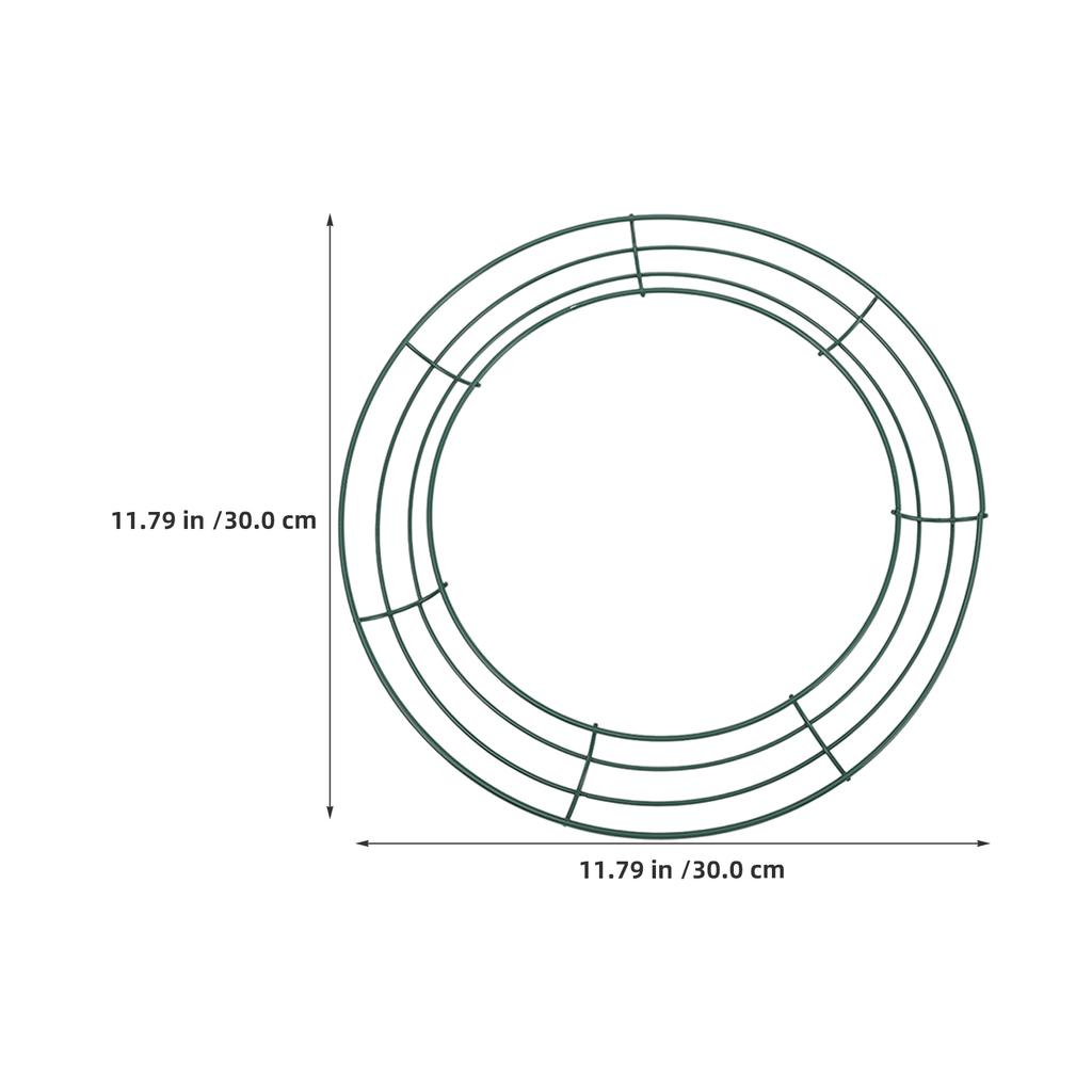 3pcs 12-Inch Army Green Metal Wreath Frame - Circular Iron Hoops for Christmas & New Year Party DIY Crafts & Home Decor