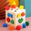 Wooden Shape Sorting Intelligence Box - 3D Geometric Blocks for Early Education & Parent-Child Interaction