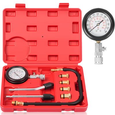 DAYUAN 8-Piece Compression Gauge Kit for Gasoline Engines, Cylinder Compression Tester Kit, 300 PSI Compression Gauge, Engine Compression Pressure Gau