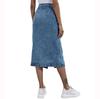 Einreihiger knielanger Jeansrock für Damen, Streetwear, lässig, Tasche, hohe Taille, gerader Jeansrock