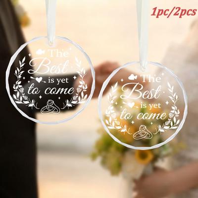 1pc/2pcs Engagement Gifts for Couple, Newly Wed Couples Gift, Glass Engaged Ornament, Just Engaged, Engagement Gift for Her, Bride, Bride To Be