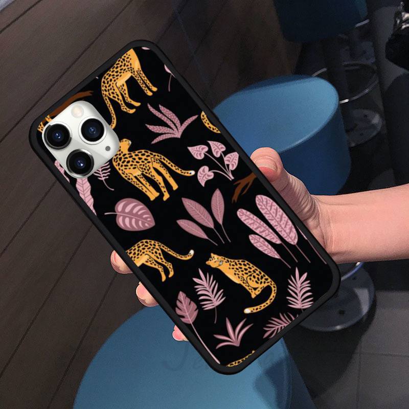Tropical Plant Leopard Phone Case for iPhone 11 12 Pro XS MAX 8 7 6 6S Plus X 5S SE 2020 XR