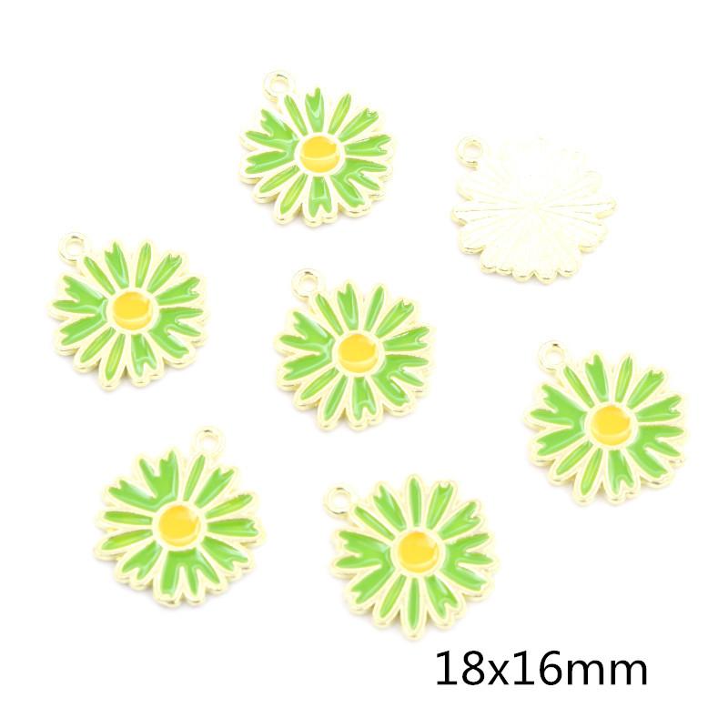 20pcs Enamel Flower Charms Pendant Alloy Metal DIY Jewelry Making Accessories Findings for Earrings Necklace Bracelet
