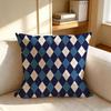Cushion Cover Nordic Style Natural Linen Pillow Cover Durable Washable Pillowcase For Home Bedroom Sofa P-Rhombus Lattice