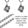 Viking Wolf Head Geri Freki Pendant Stainless Steel Necklace Men's Amulet Jewelry Gift Scandinavian Norse