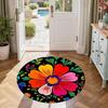 Flower Round Office Rug Perfect for Study Room Kitchen Dormitory Living Rooms Antislip Round Carpet Decorate Offices Best for Christmas