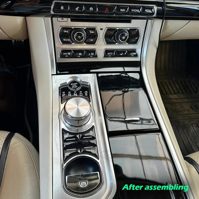 For Jaguar XF Button Stickers Black Covers 2012 to 2015 For Jaguar X250 Car Accessories Interior AC Gear Switch Repair Decals
