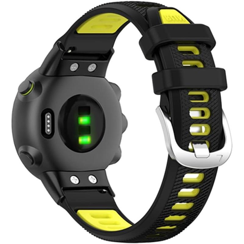 Silicone Strap for Garmin Swim 2 Watch Band for Garmin Forerunner 45 45s Replace Band Bracelet Two Tone Belt, Metal Connectors