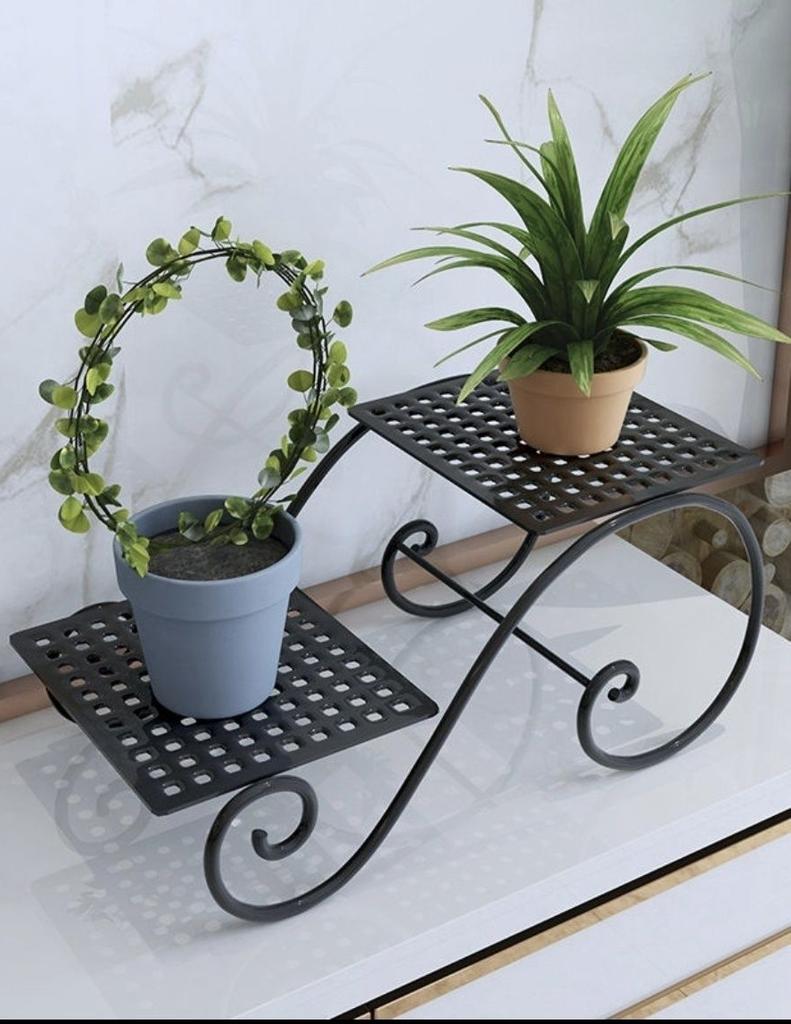 Plant Stand 6 Layer Metal Plant Rack Flower Pot Rack Black Garden Flower Pot Rack for Display Home Balcony Terrace