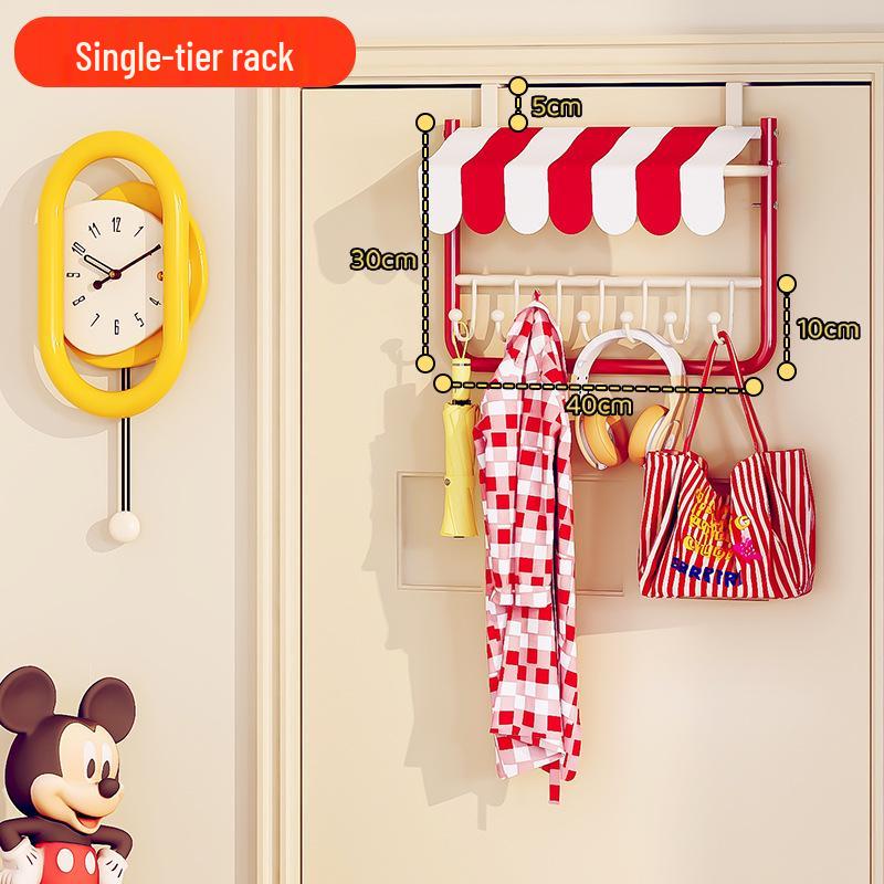 Punch-Free Multi-functional Wall-Mounted Behind-the-Door Storage Rack & Clothes Hanger