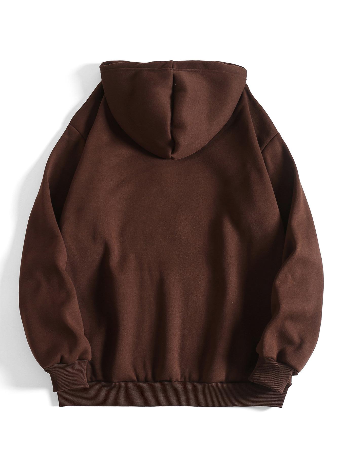

European and American loose printed back wrap collar plus fleece sweatshirt hooded female student design sense is versatile 5XL