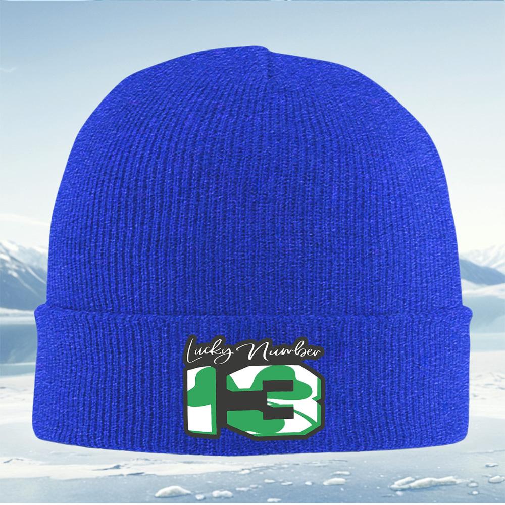 Lucky Number Design Graphic Element Men Women Unisex Knitted Hat Beanie Pullover Cap Winter Thermal Warm Christmas Outdoor Cycli