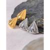 Yhpup 316 Stainless Steel Triangle Stud Earrings Prevent Allergy Metal 18K Gold PVD Plated Versatile Daily Jewelry
