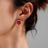 925 Silver Earrings Red Heart Diamond-studded Earrings Original Earring For Ladies Fashion Friend Party Daily Wear Gift