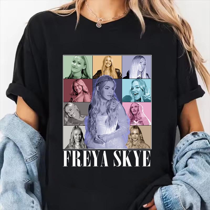 Womens Fashion Freya Skye Print Short Sleeve T Shirt 90s Graphic Vintage Tshirt Women Gothic Y2k Tshirt Streetwear Clothes