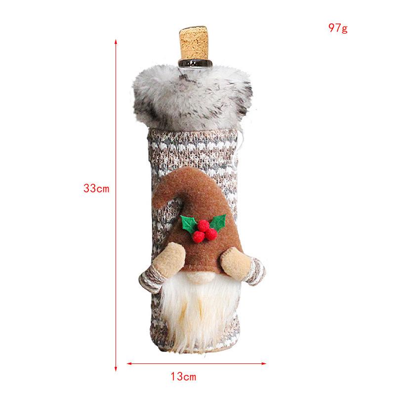 

Wine Bottle Cover Cute Gnome Champagne Bottle Cover Swedish Tomte Gnomes Wine Bottle Decorations Christmas Wine Bag For Hostess хакі