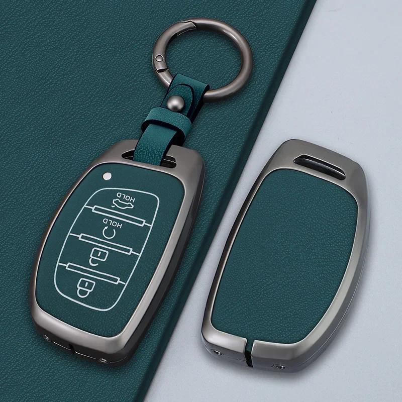 Alloy 3 4 Button Car Key Case Cover For Hyundai Avante Sonata Santa Fe    Tucson   Elantra Azera  Creta