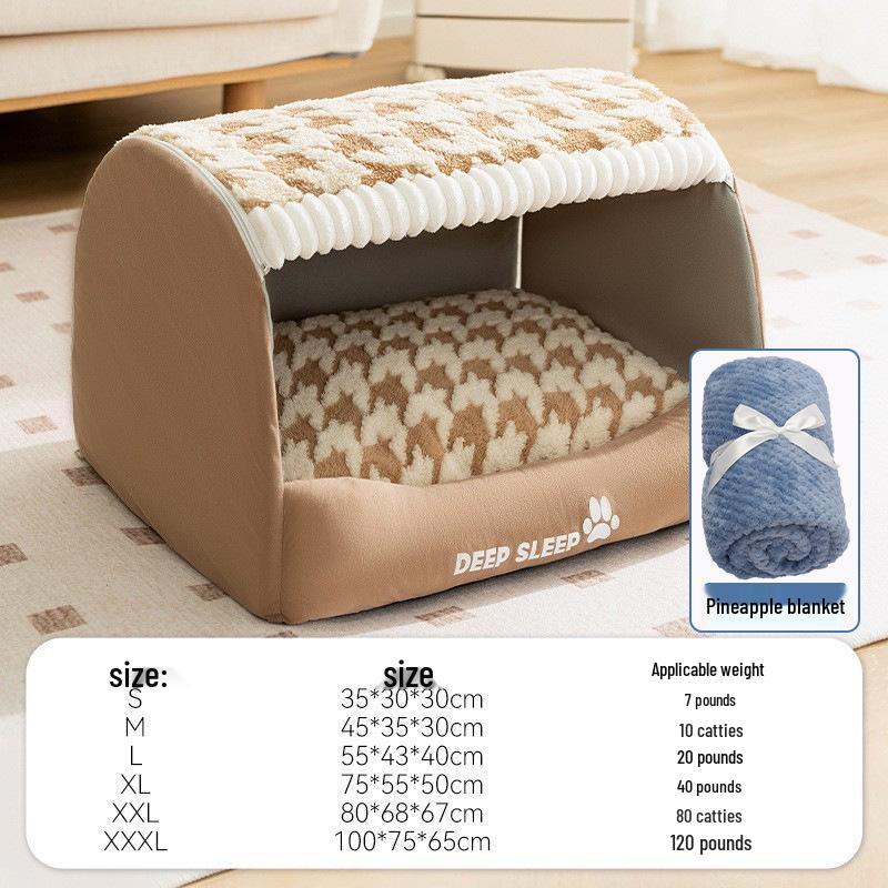 Four Seasons Washable Dog & Cat Bed: Removable, Warm Sofa Cushion for Dogs & Cats of All Sizes