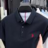 100% Pure Cotton Short Sleeved Men's Polo Shirt Fashion Embroidery Golf Top Casual Business T-shirt