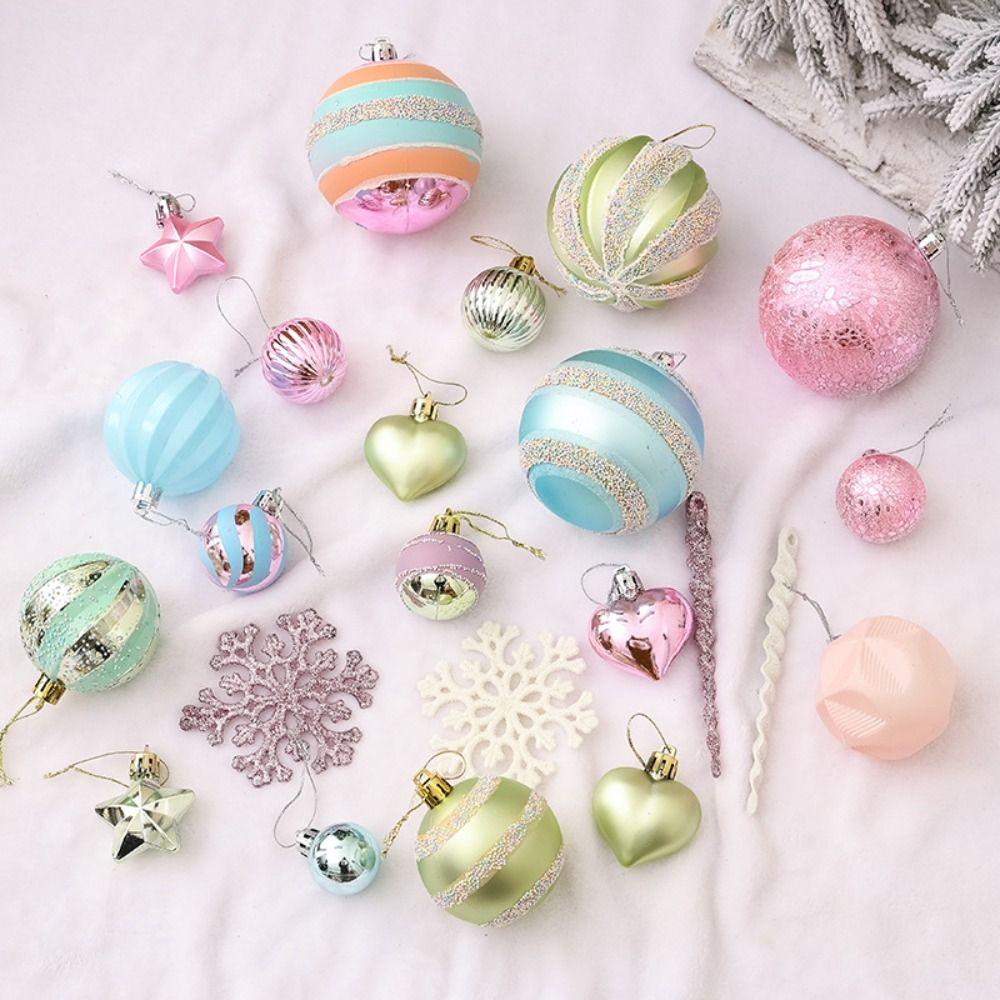 Plastic Painted Christmas Balls Pendant Xmas Tree Pendants  Merry Christmas Decoration
