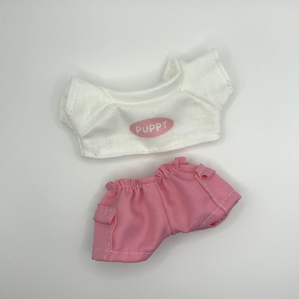 Labubu Doll Clothes: Pink Casual T-Shirt Outfit Set for First, Second, and Third Generation Labubu Blind Box Dolls