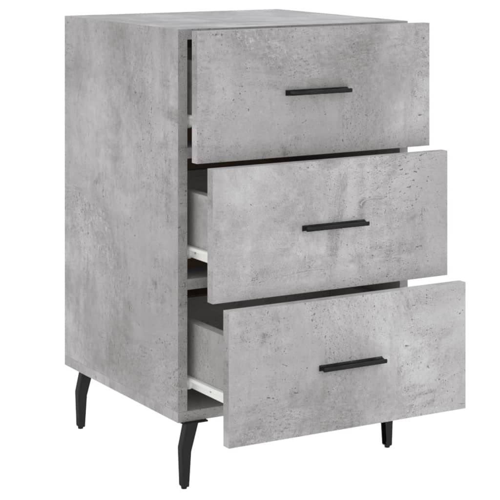 Nightstand, Concrete Gray, 40X40X66 Cm