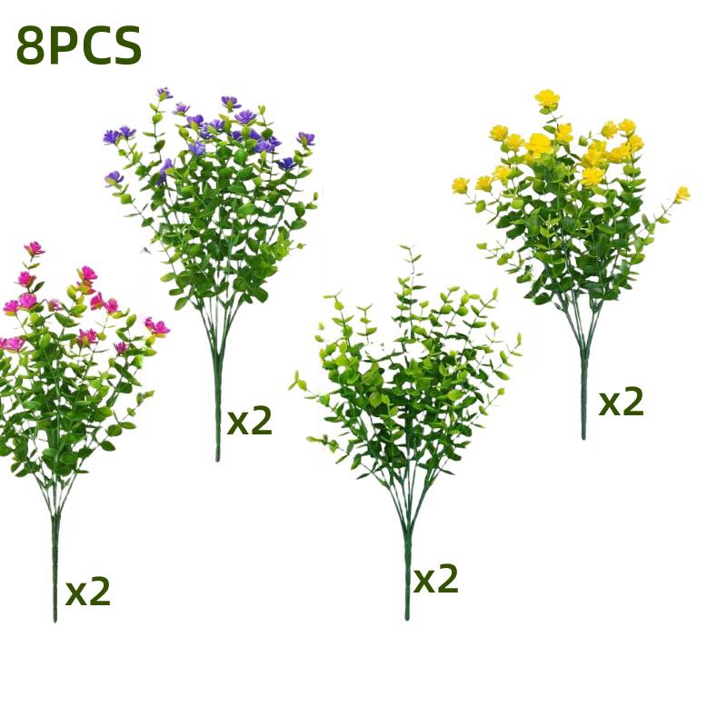 

8/12/16PCS UV-Resistant Artificial Plants - Fade-Proof Faux Flowers - Outdoor Decor, Ideal for Garden, Patio-Festive Occasions