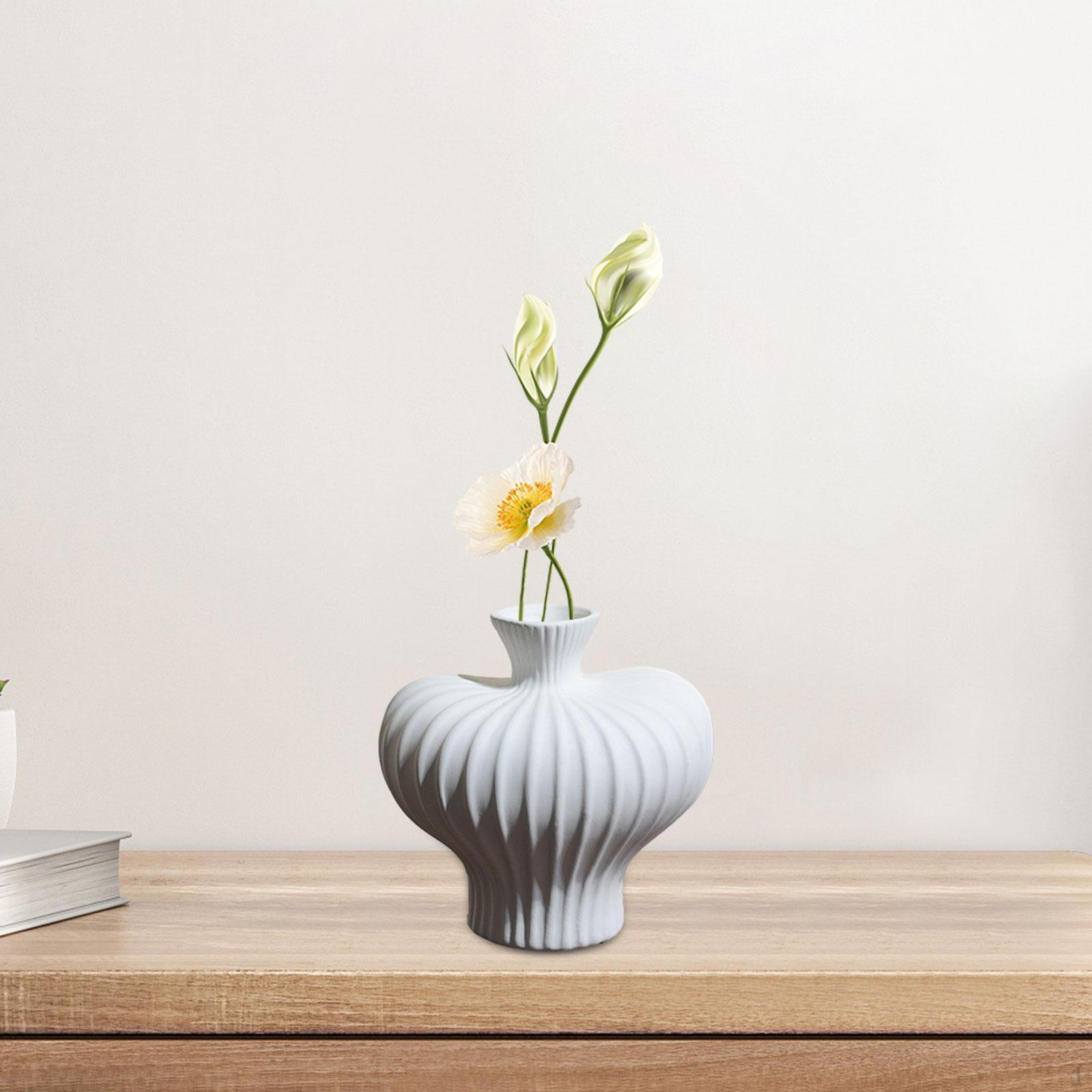 

Художественная керамическая ваза для цветочной экспозиции, домашнего декора, гостиной, офиса белый
