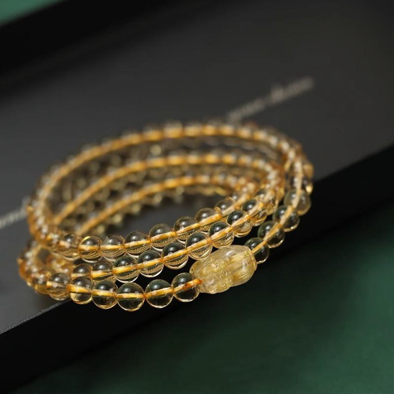

Popular on Xiaohongshu: Brazilian Collection Citrine Bracelet for Men and Women, Couple s Bracelet, Three-in-One Fortune-Bringing Fashion Pixiu