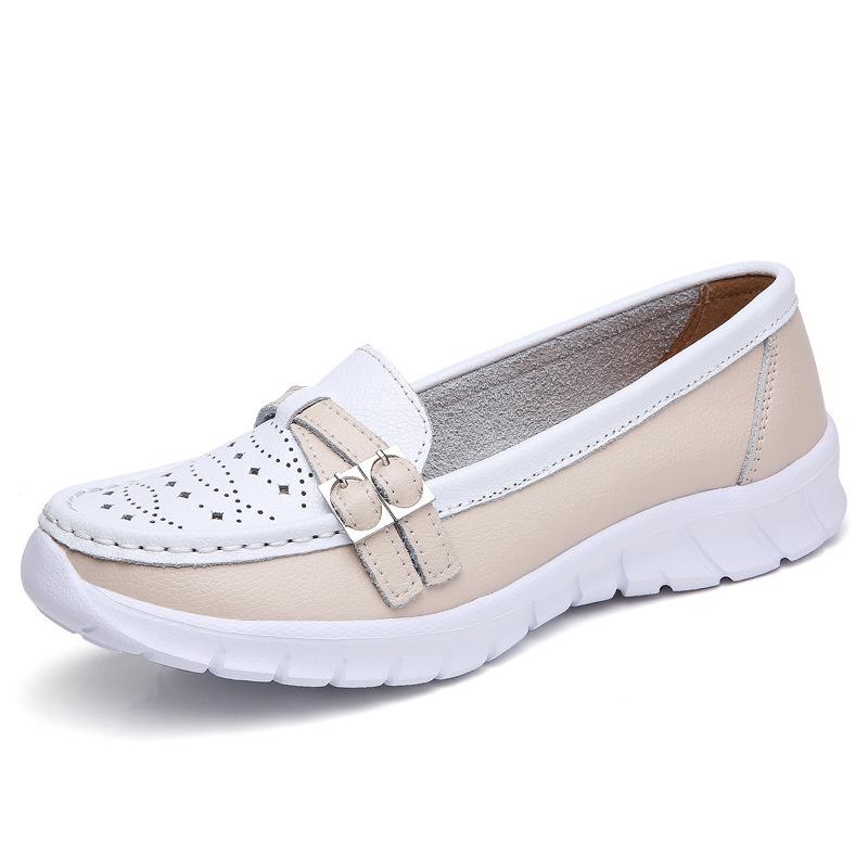 Scarpe estive da donna in vera pelle scarpe basse fatte a mano scarpe casual mocassini slip-on da donna ballerine scarpe da donna