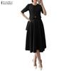 ZANZEA Women Short Sleeve Blouse and Skirts Summer Casual Two Piece Suit Sets