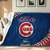 Chicago Cubs Print Flannel Blanket High Quality Warm Comfortable Cover for All Seasons Perfect for Gifts Home Decor