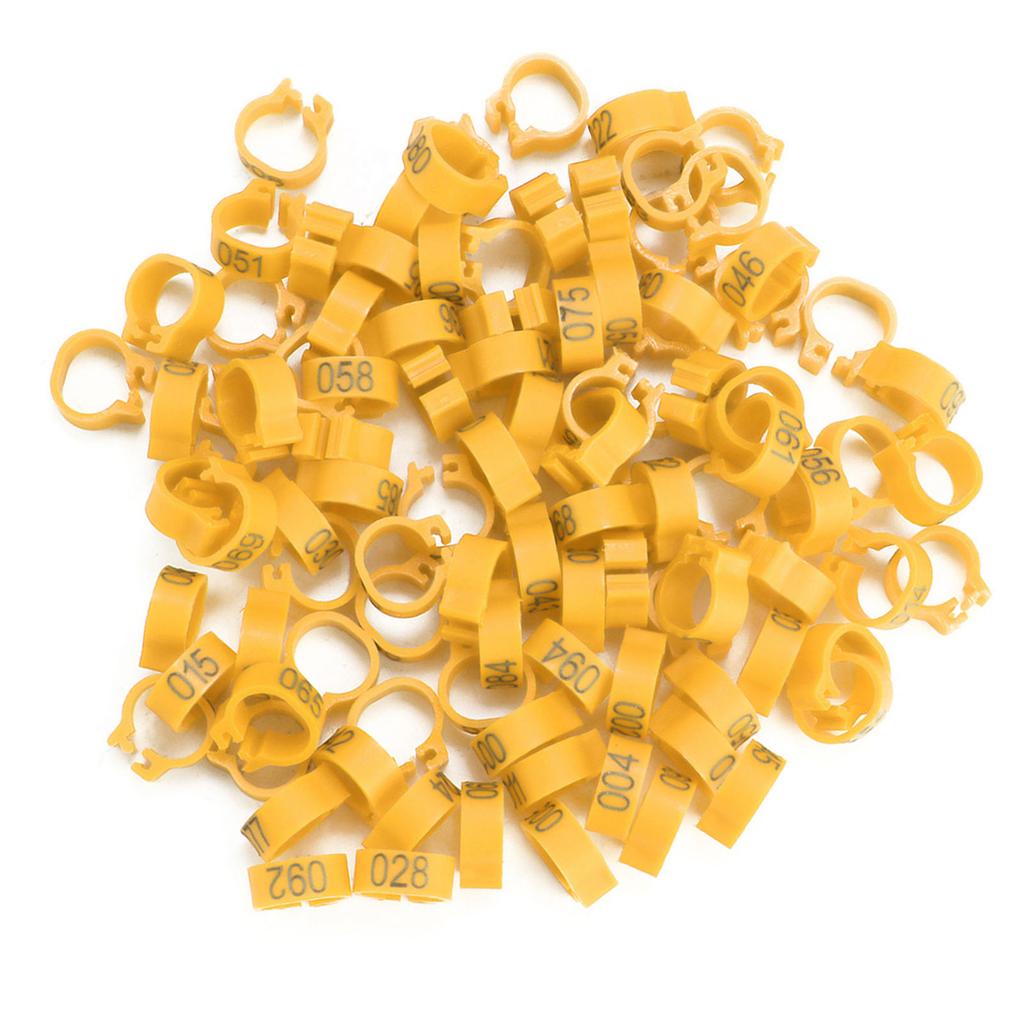 100PCS Bag 8MM 001 100 Numbered Plastic Letter Pigeon Bird Leg Bands Rings