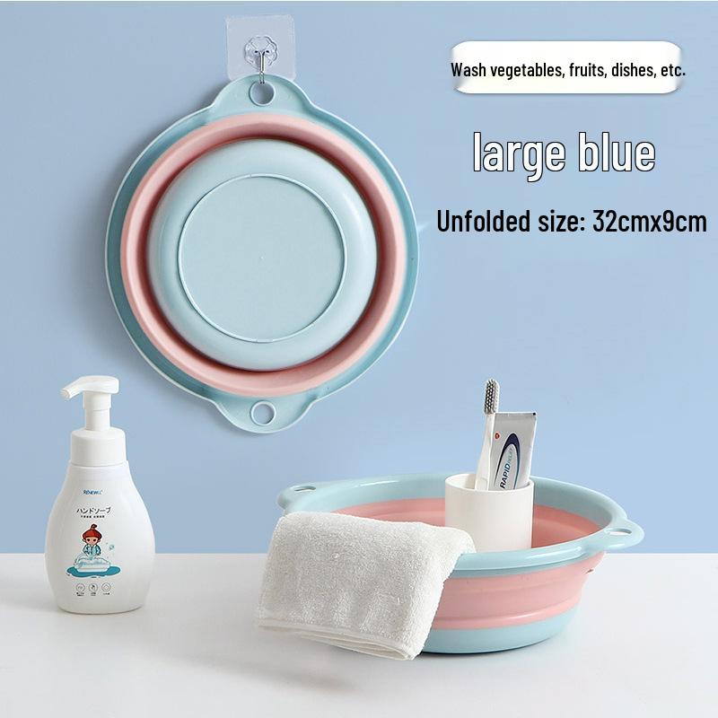 Foldable Silicone Washbasin: Thickened, Wall-Mounted, Retractable, Large, Travel-Friendly, for Household & Baby Use