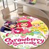 1pc Strawberry Princess2 Design Printed Area Round Carpet for Bedroom Living Room Home Decor Rugs Mat Non Slip Mat Rug for Bedside