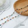 50CM 18K Gold Plated Oval Beads Evil Eye Resin Spacer Beads Copper Cross Chain DIY Necklace For Jewelry Findings