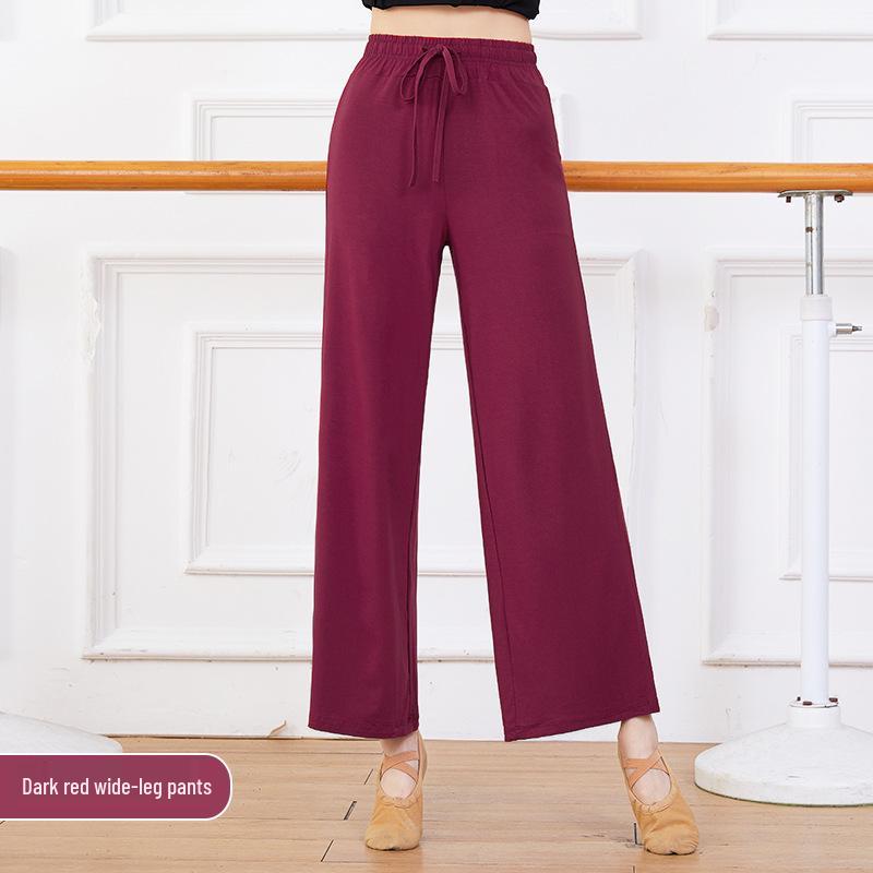 Damen Übergröße Modern Dance Modal Weitbein-Hose für Frühling/Sommer - Locker, Klassischer Chinesischer Stil Übungskleidung