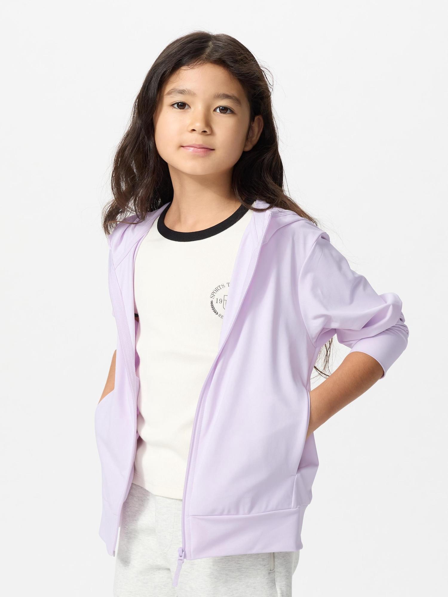 

Uniqlo Japan Air Rhythm Uv Cut Толстовка с капюшоном на молнии 70 LIGHT PURPLE/140