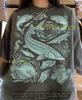 Vintage Fish Marine Life Ocean Creatures Comfort Colors® Tshirt, Sturgeon Seahorse Flounder Deep Sea Aquatic Nature Marine Biology Tee