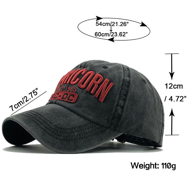 Fishing Hat Men's and Women's Autumn and Winter Washed Alphabet Tide Baseball Cap Men's Tide Alphabet Embroidered Denim Cap