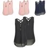 Stylish Women Sleeveless Vest With Cross Back Design And Convenient Front Zipper For Plus Sizes