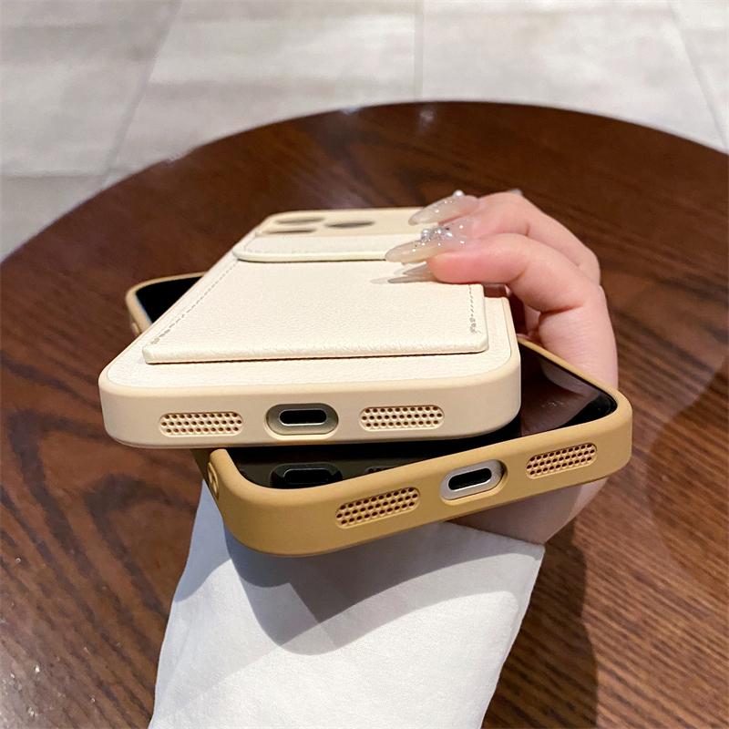 Card Slot Pocket Holder Wallet Case for iPhone 17 Air 16 E 15 14 12 13 Mini 11 Pro Max X XS XR Shockproof Leather Cover