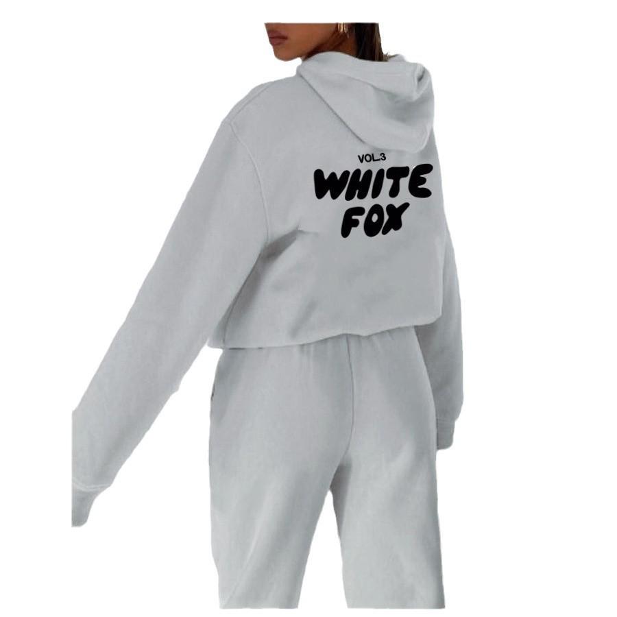 Spring & Autumn Women's Drop-Shoulder Hoodie Set with Fashion Print