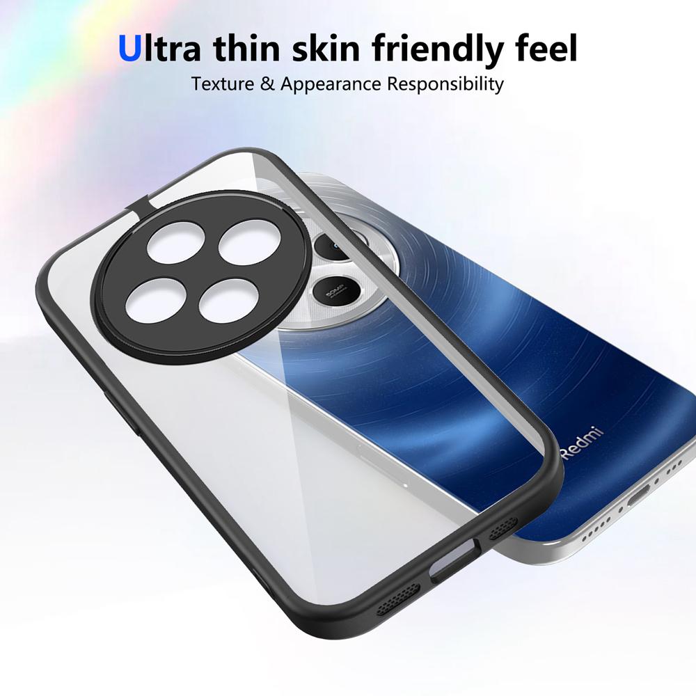 KEYSION Transparent Phone Case for Redmi 14C Soft Silicone+PC Clear Shockproof Phone Back Cover for Xiaomi POCO C75