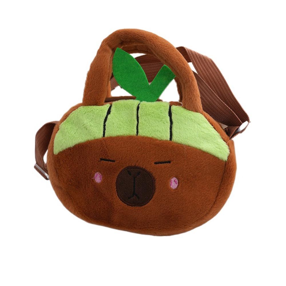 

Large Capacity Capybara Plush Shoulder Bag Zipper Cartoon Capybara Handbag Female Lady Girl style 4