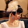 New Peacock Feather Headband 1920s Flapeer Girl Headpiece with Rhinestone Tassel Vintage Party Photography Hair Accessories