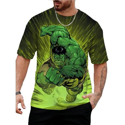 Marvel Hulk Print T-Shirt For Men Summer Cartoon Tops Tees Male Casual Stylish Short Sleeve Clothing Fashion Trendy Streetwear