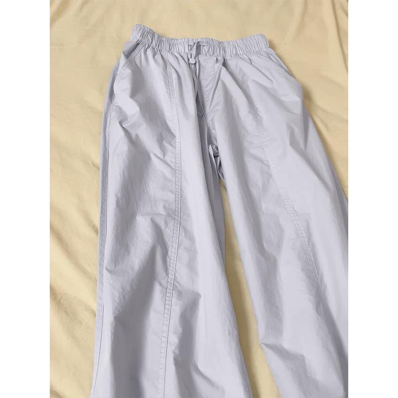 

Ледяной голубой женские маленького размера широкие брюки на кулиске для работы – Универсальные и повседневные для лета 2024 M